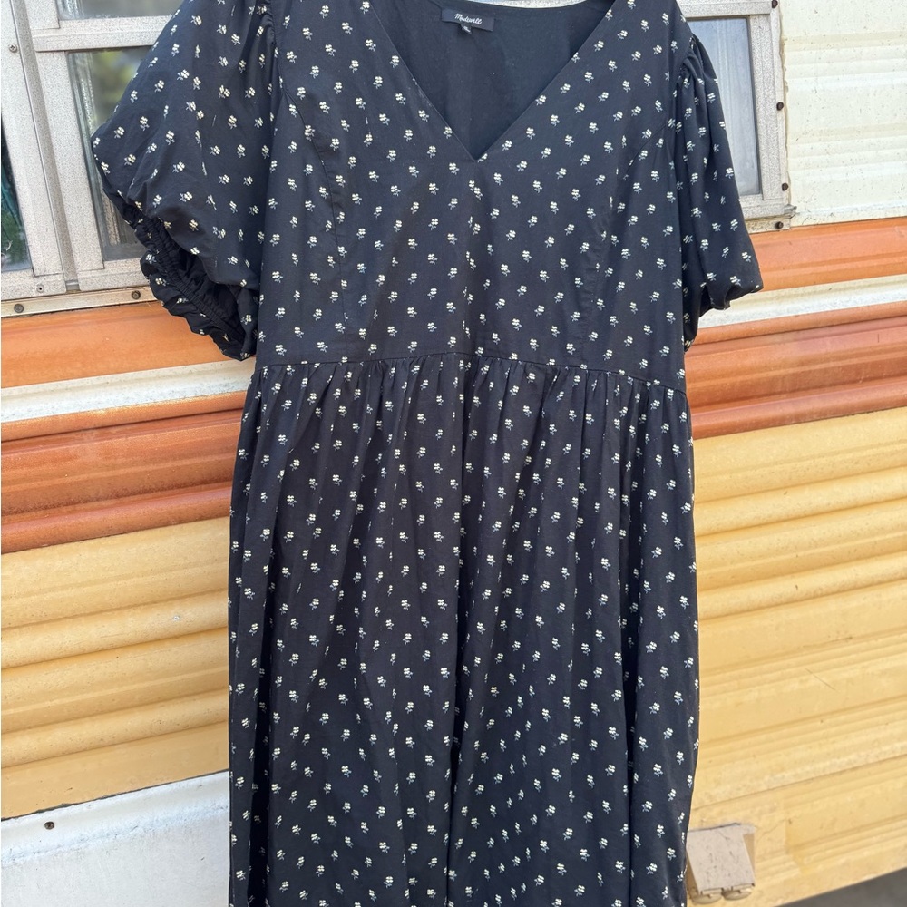 Madewell Black Dress with Gold Accents